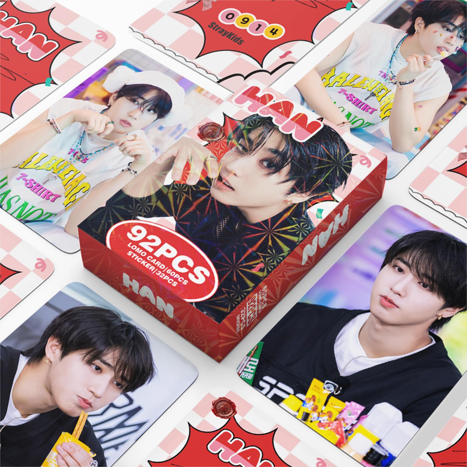 Stray Kids Photocards 92 peças HAN Álbum Cartões de fotos
