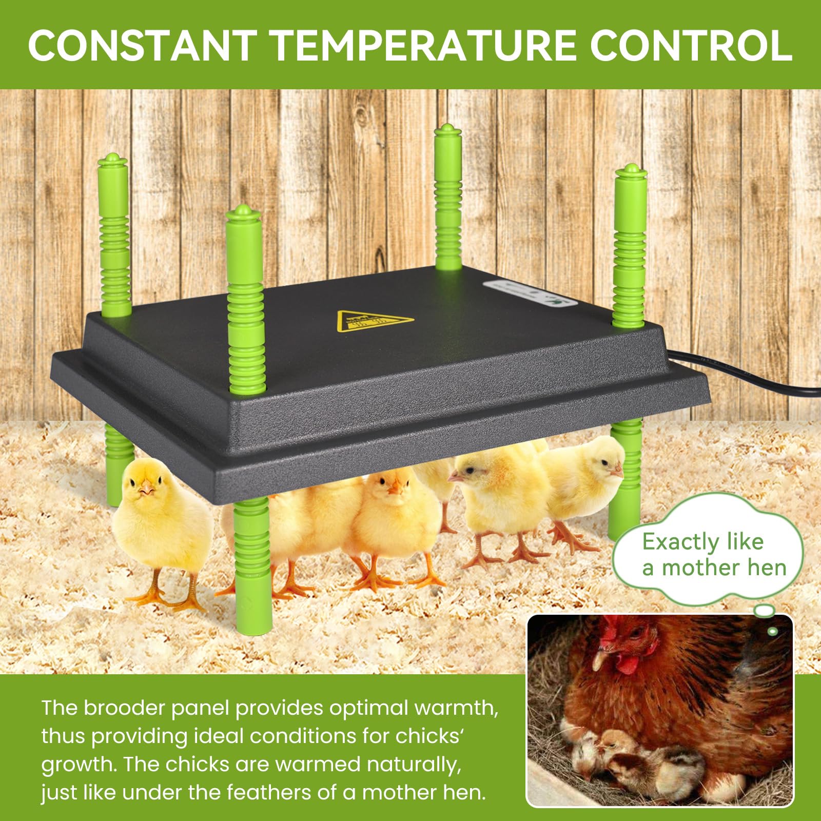 Plaque chauffante pour poussins, lampe chauffante pour poussins, plaque chauffante pour l'élevage de poussins, poule artificielle 25 x 30 cm