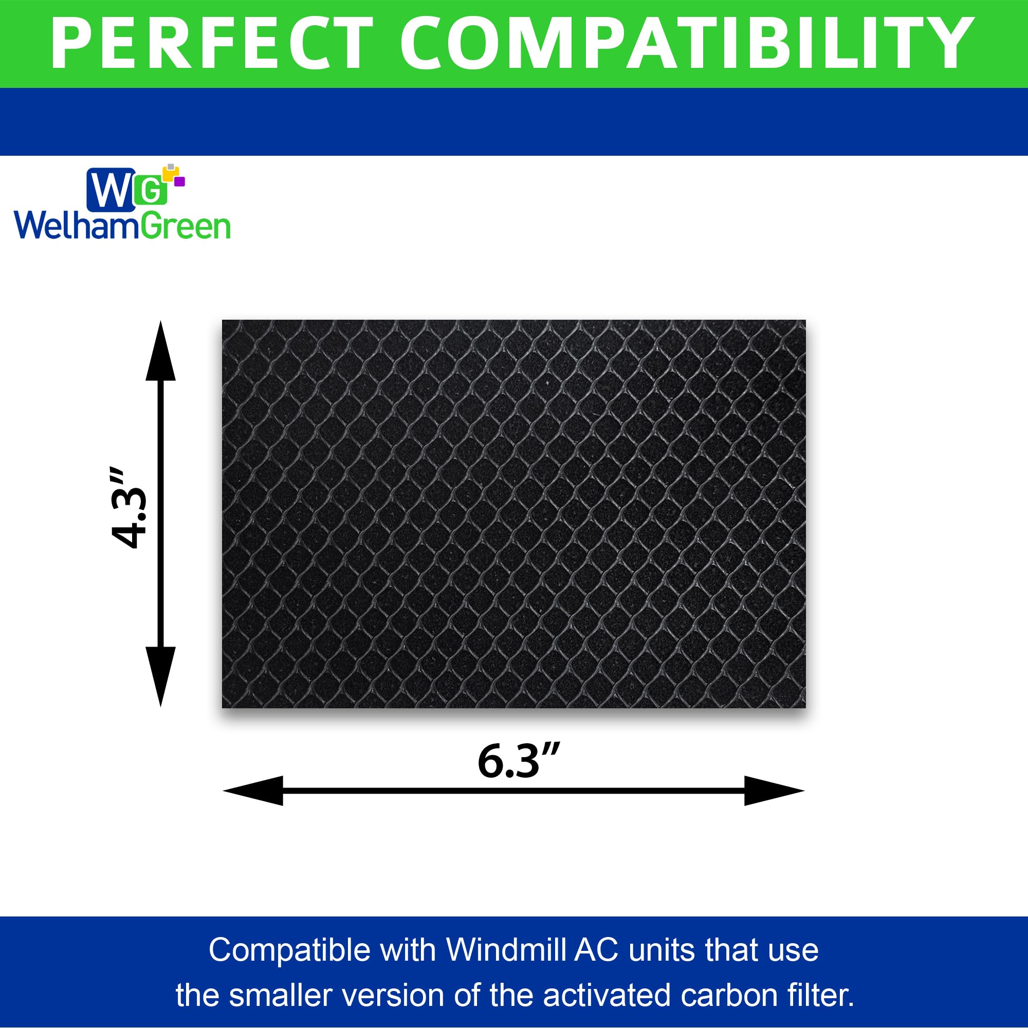 Filtr z węglem aktywnym 4-pak kompatybilny z klimatyzatorem wiatrakowym, 16.0 cm x 10.9 cm x 3/40.6 cm (mniejsza wersja) - pochłanianie zapachu i dymu