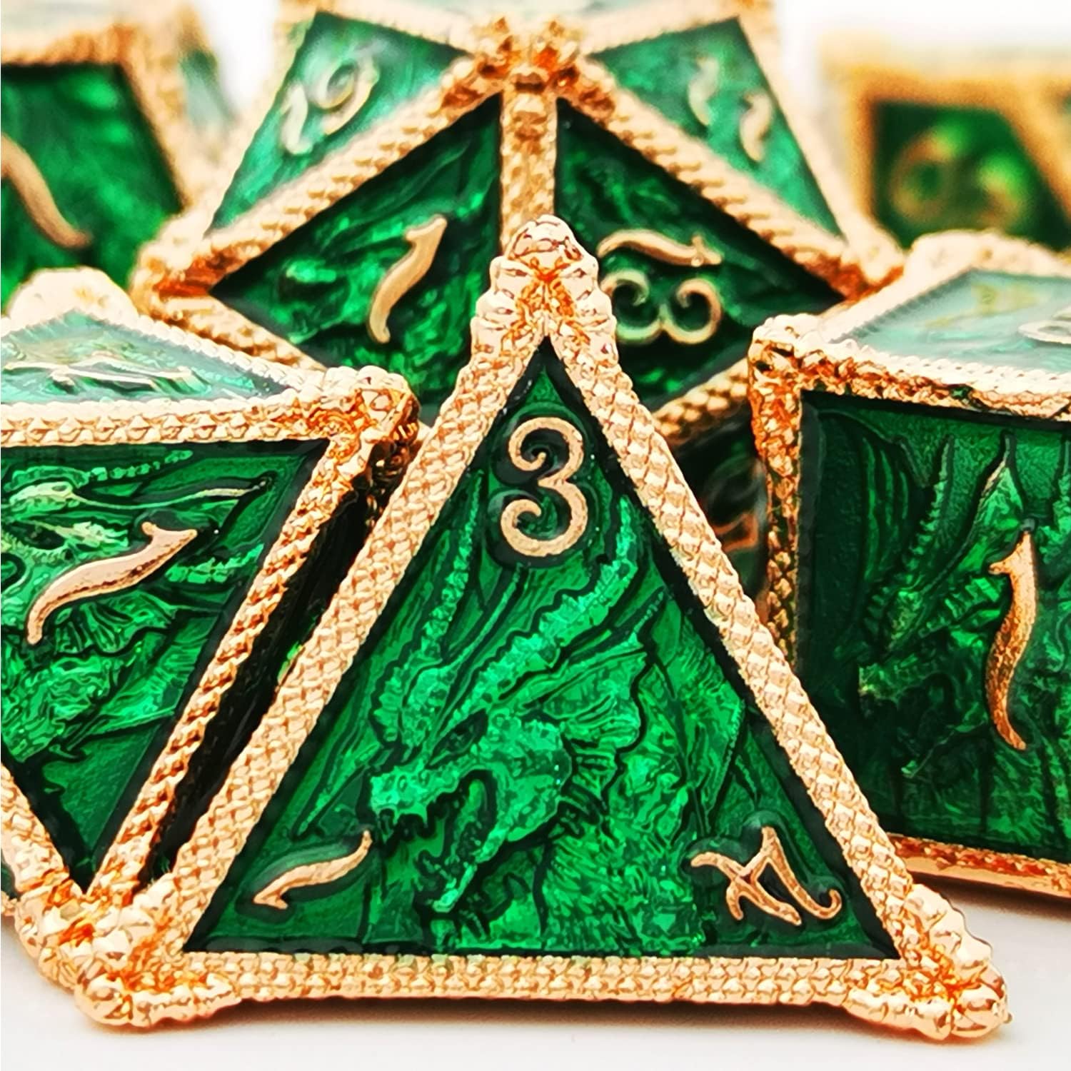 HAOMEJA DND Dice Metal Dragon Set Dice 7 Role Playing Dice