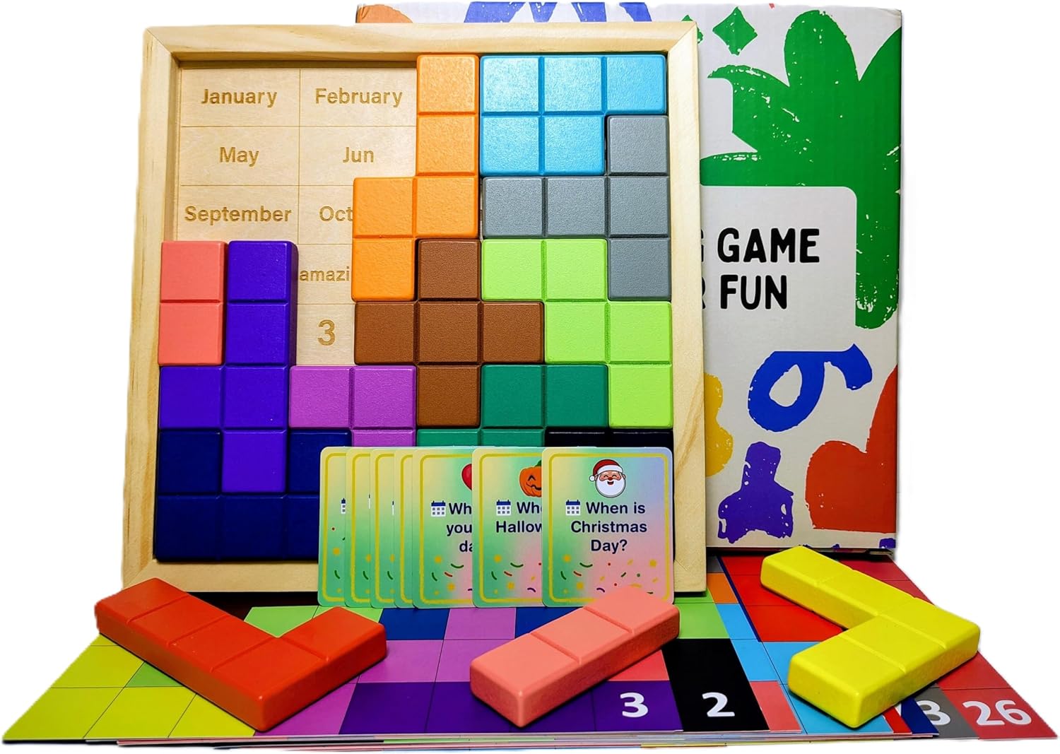 Dementia Activities for Seniors, 2 in 1 Cognitive Games for Elderly: Tile Matching Puzzle & Memory Q&A, 15 Wooden Blocks, 26 Templates, Alzheimer’s Activities, Games for Dementia Patients.