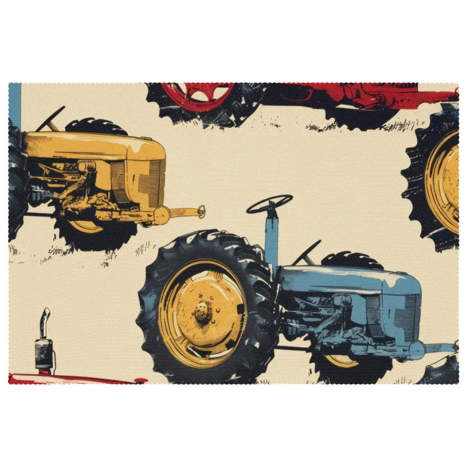 Sets de table tracteur pour stopper les taches et assiettes qui glissent