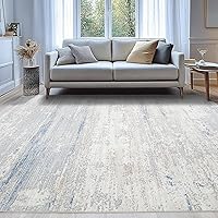 Lbris Washable 8x10 Area Rug - Modern Abstract Non-Slip Low Pile for Living Room, Bedroom, Dining, Nursery