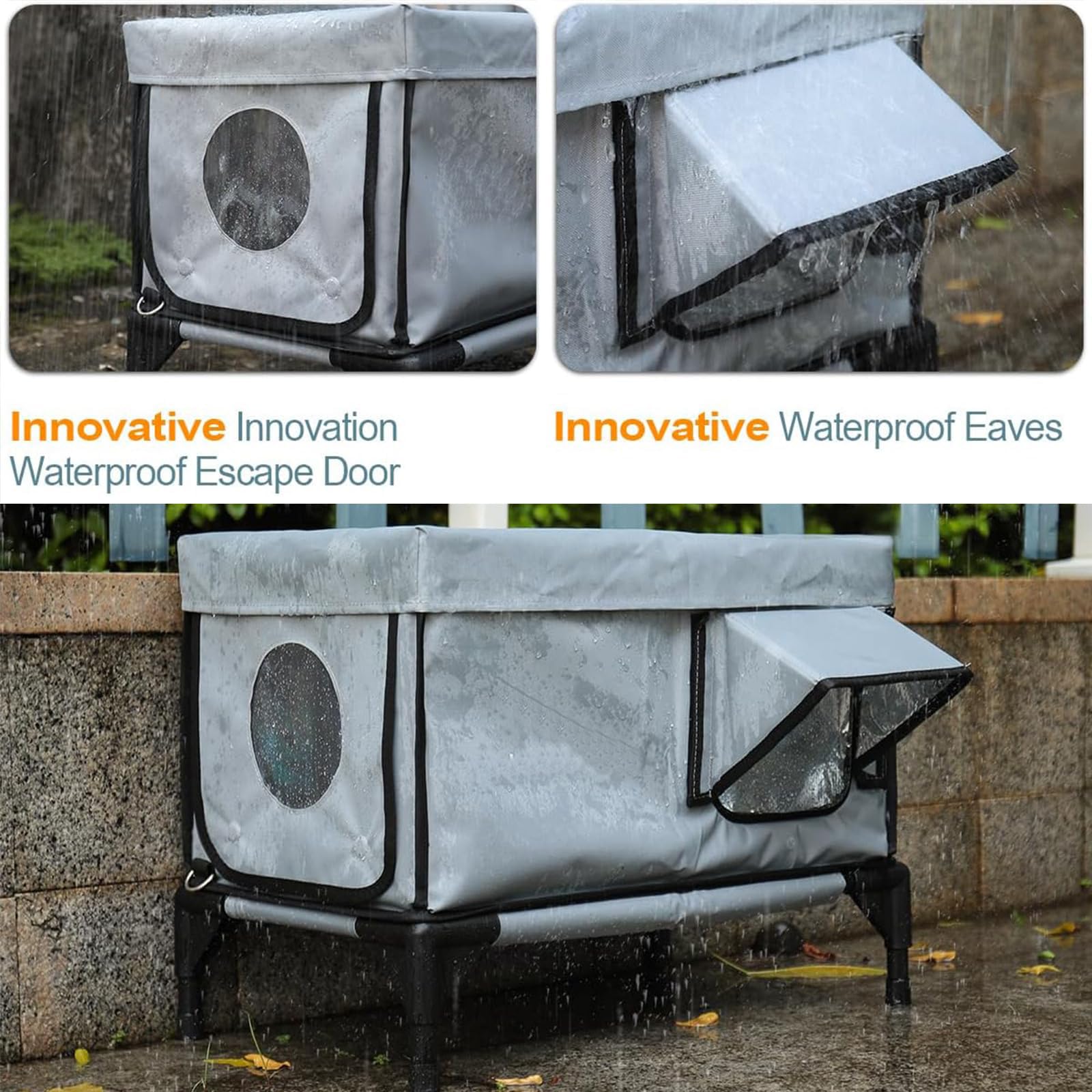 Outdoor Cat House - Foldable Feral Cat Shelter with Removable Soft Mat - Outdoor Cat Tent Cat House with Water Repellent Stray Cat Shelter for Outdoor Cats Dogs Fassme
