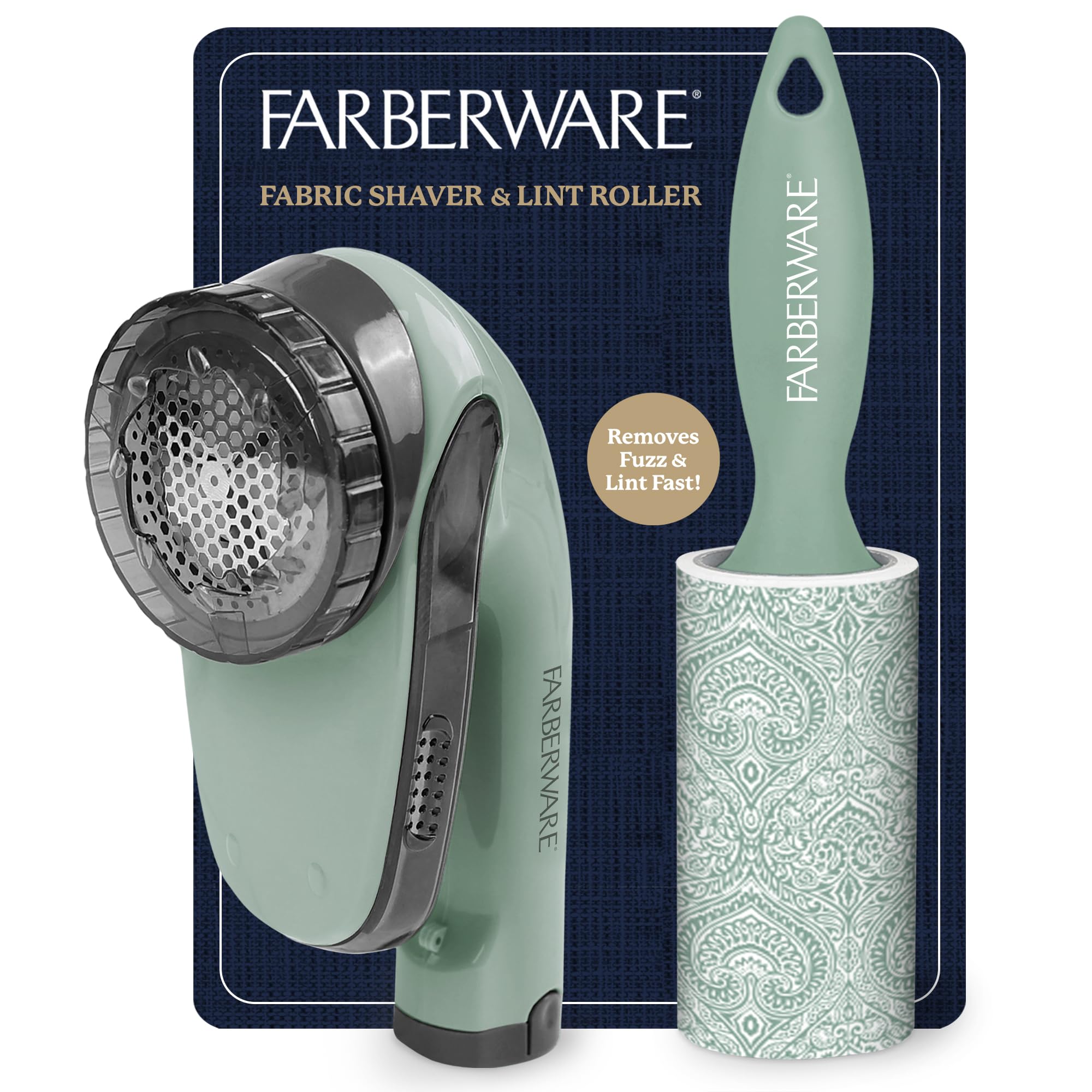 Farberware Fabric Shaver &amp; Lint Roller Set, Large, Portable