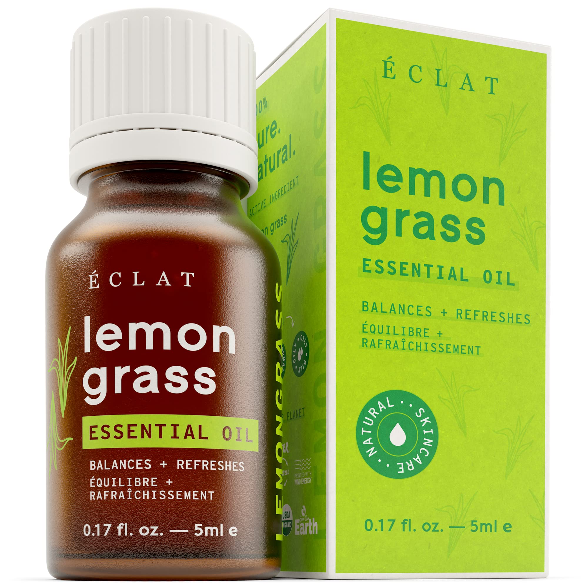 Lemongrass Oil - 100% Pure Lemongrass Essential Oil - Hand-Harvested & Steam Distilled in Thailand - 100% Pure & Undiluted - No Fillers or Carrier Oils - USDA Certified, Aromatherapy Essential Oils