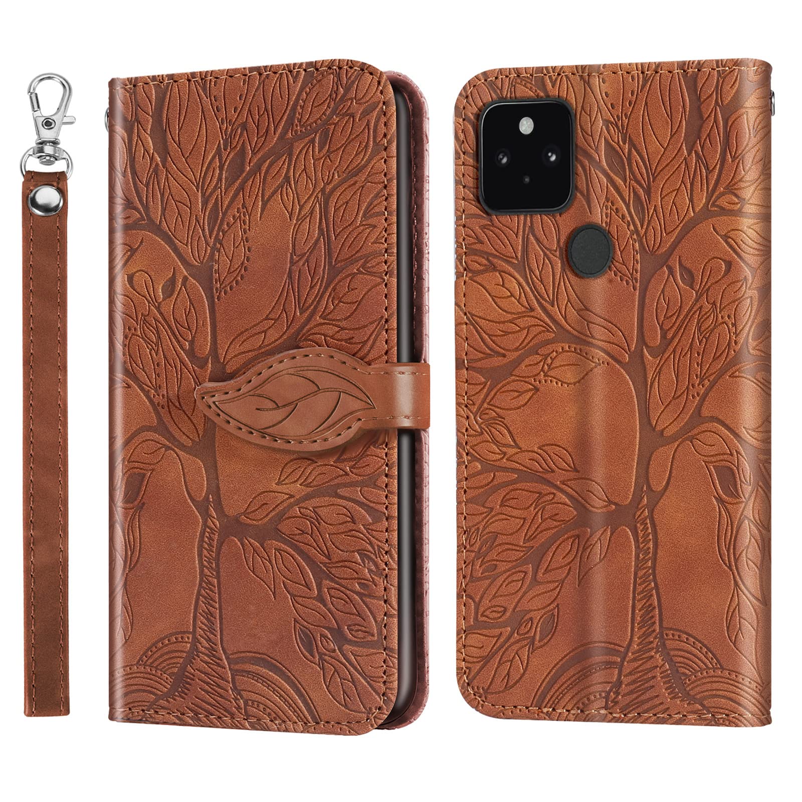 GOGME Cover per Google Pixel 4a 5G Portafoglio, Premium retrò PU Pelle