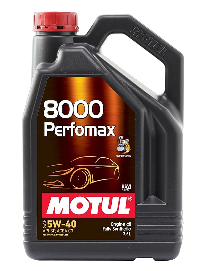 Motul 8000 Perfomax 5W-40-3.5L|Fully Synthetic|Maximum Performance|Suitable for Petrol, Diesel & CNG Cars