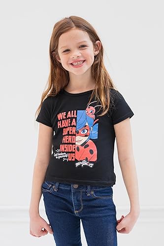 Miniatura 5 de Miraculous Ladybug Cat Noir Rena Rouge - Paquete de 2 camisetas para niñas pequeñas y grandes
