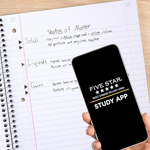 Miniatura 3 de Five Star, cuaderno espiral, 5materias, con papel rayado, 200hojas, 10-12 x 8 pulgadas, Púrpura Royal Paquete de 1