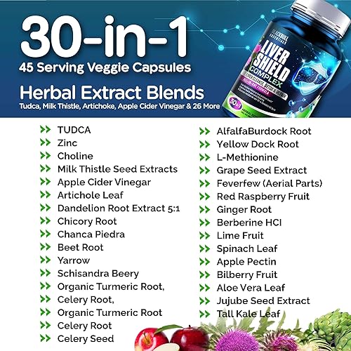 Miniatura 2 de Blackbull Liver Cleanse Detox & Repair - Suplemento de apoyo hepático a base de hierbas con cardo mariano raíz de diente de león, cúrcuma y extracto