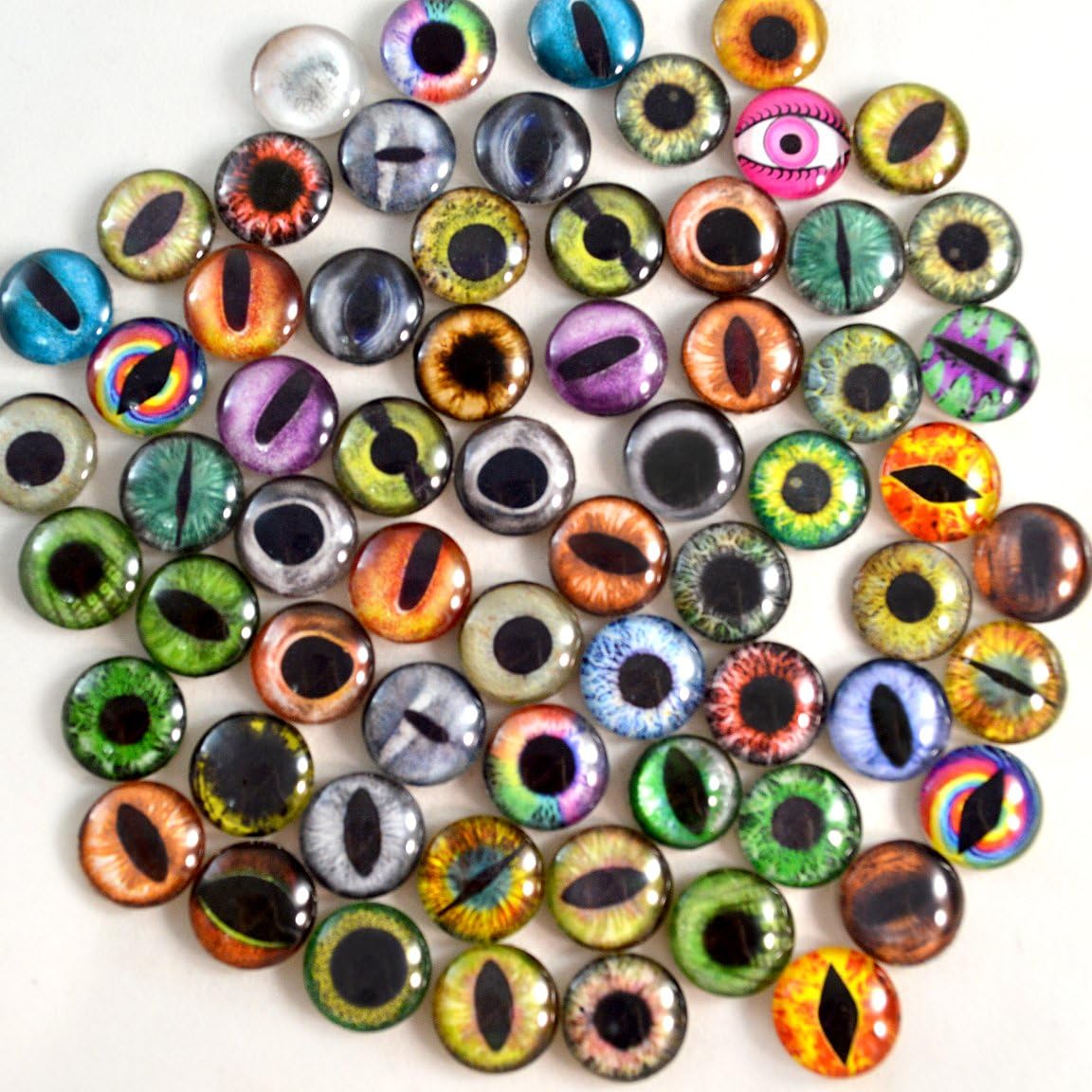 Bulk Lot of 20 16mm Random Overstock Glass Eyes (10 Matching Pairs)