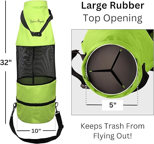 Miniatura 5 de Bolsa de basura para barco, tela Oxford de malla 600D resistente con cremallera inferior y cierre de goma superior, a prueba de fugas y lavable para