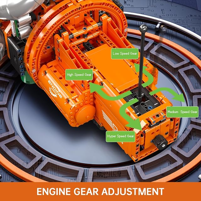 Foto 4 de 6 de Mould King 10200 Technik V8 Motor Bausatz Bausteine Modell Klemmbausteine Motor mit Übertragungsfall…