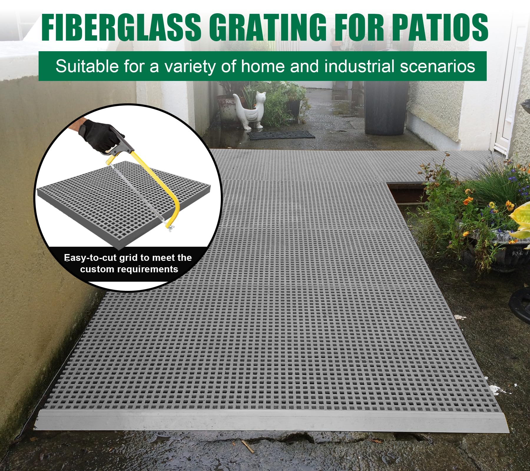 24x24x1.5in Fiberglass Molded Grating Micro-Mesh High Strength — Amazon image 5