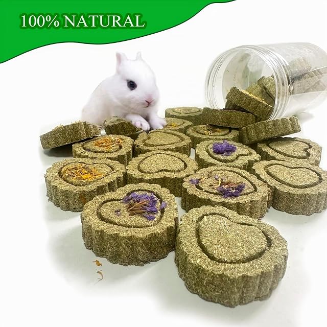 Foto 8 de 8 de FIPASEN Juguetes para Masticar Conejos, 18 Piezas Natural Timoteo Heno Masticar Juguete