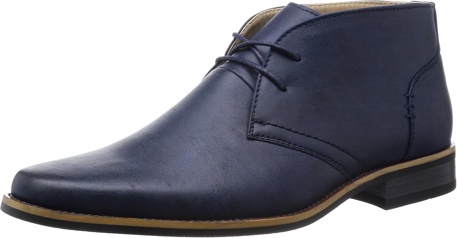ONINE Mens Chukka Boot Desert Boots Casual Boots Shoes Round Toe Plain Toe Navy,44