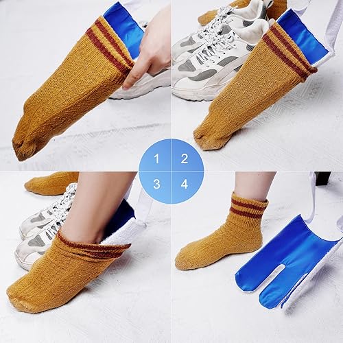 Miniatura 9 de Ayuda para calcetines, ayuda para poner calcetines, dispositivo auxiliar sin doblez para personas mayores, discapacitados, embarazo, herramienta