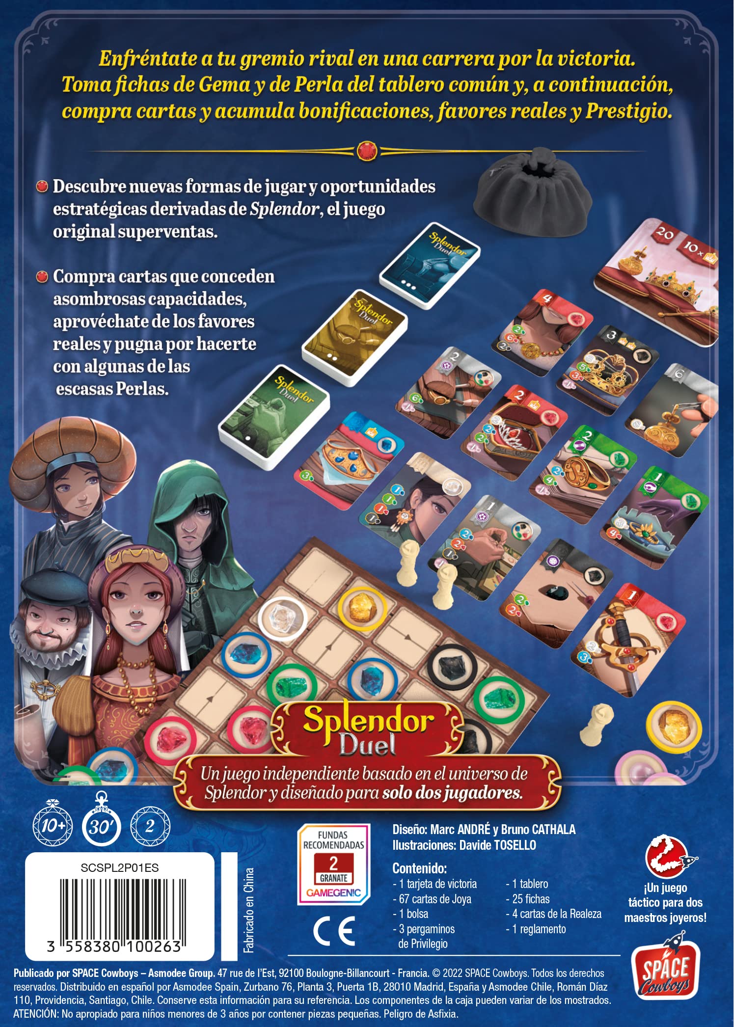 Asmodee Splendor Duel, Juego de Mesa de Estrategia para Adultos y Jóvenes, A Partir de 10 Años, para 2 Jugadores, 30 Minutos por Partida, Español