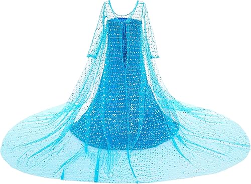 Miniatura 2 de Disfraz de princesa, capa larga, para fiesta de cumpleaños, con corona, varita mágica, peluca, guantes para niñas pequeñas de 2 a 10 años