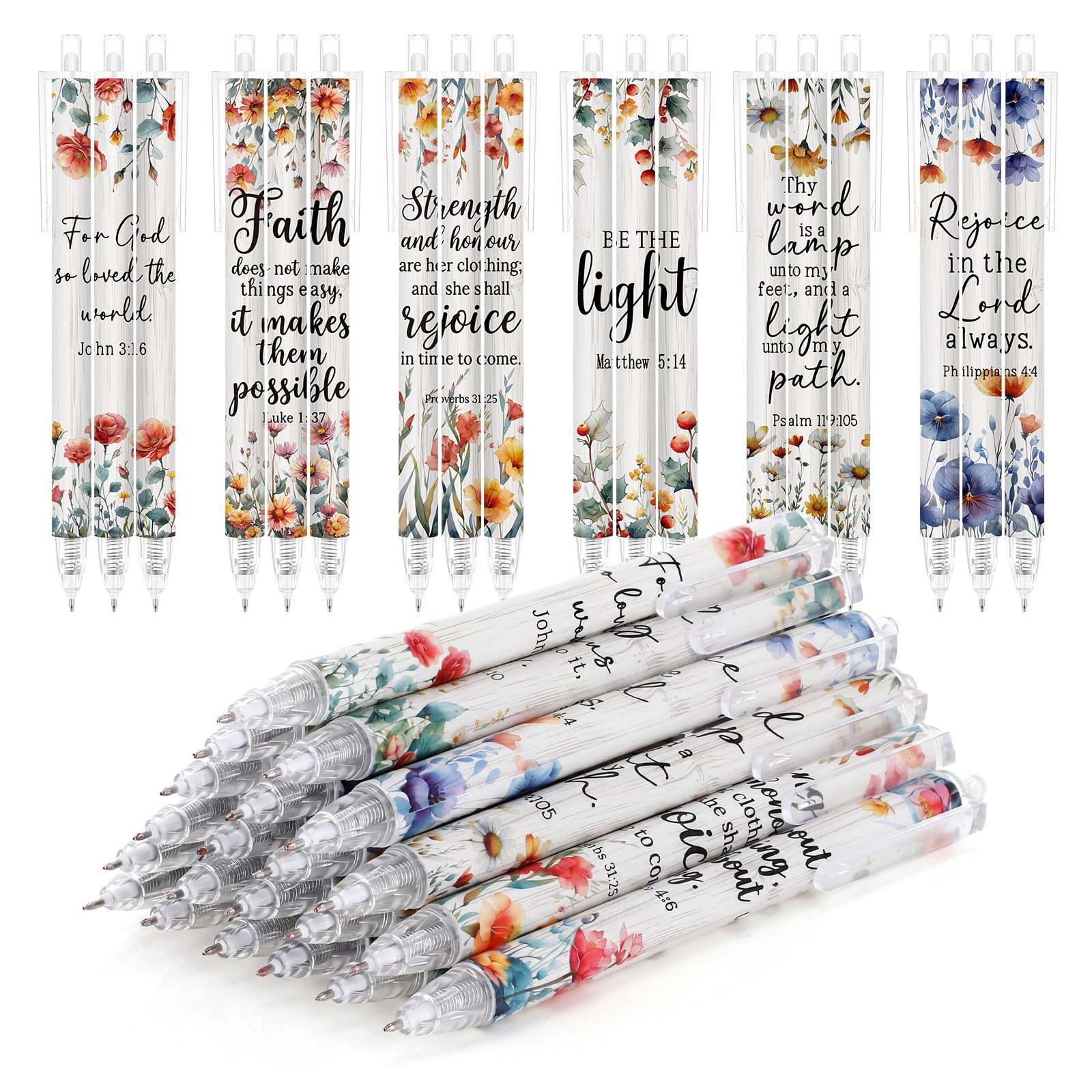 Jetec 120 Pcs Christian Pens Bulk for Women Religious Bible Verse Pens