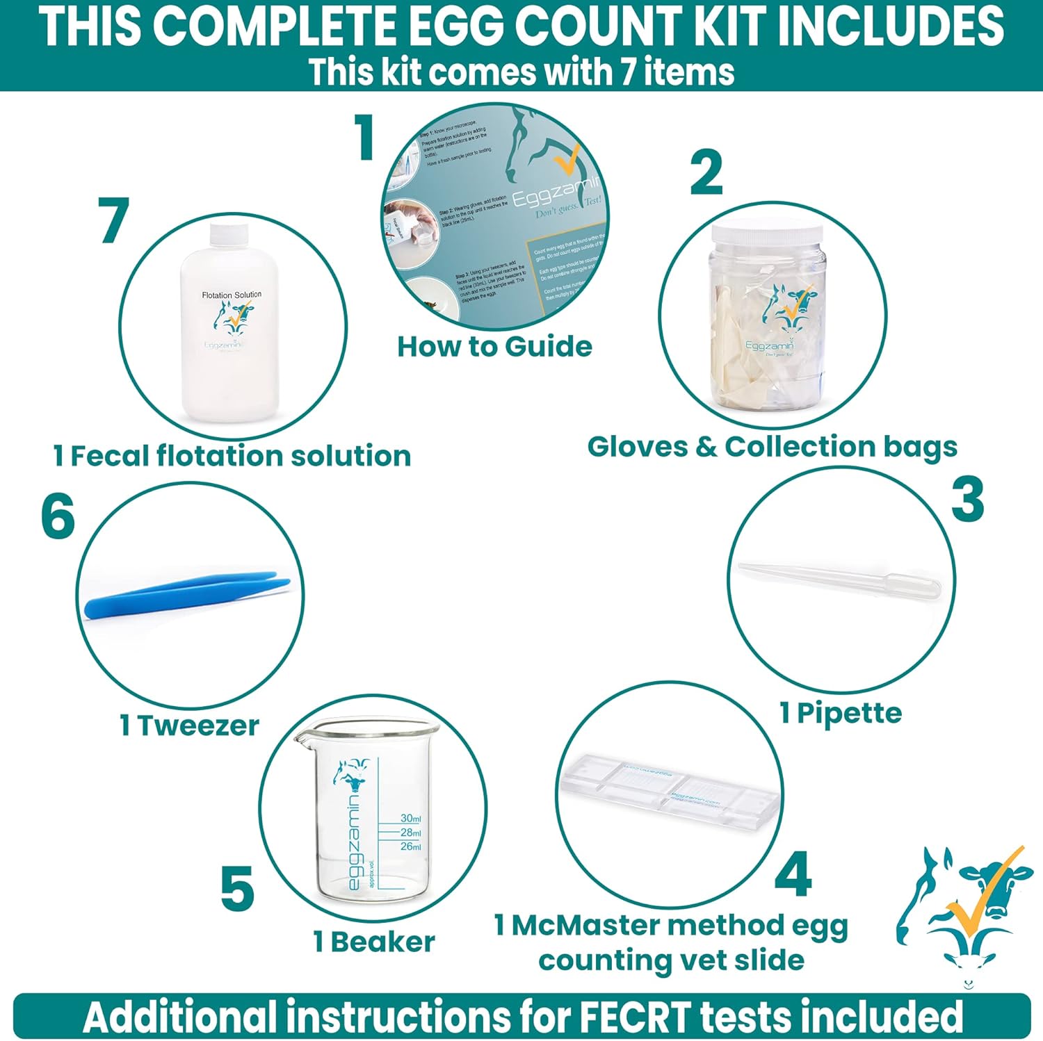 Microscope Kit for Fecal Egg Count, by Eggzamin. Monocular Microscope and Accessories to Test Your Livestock for Parasites. Step by Step Instructions.