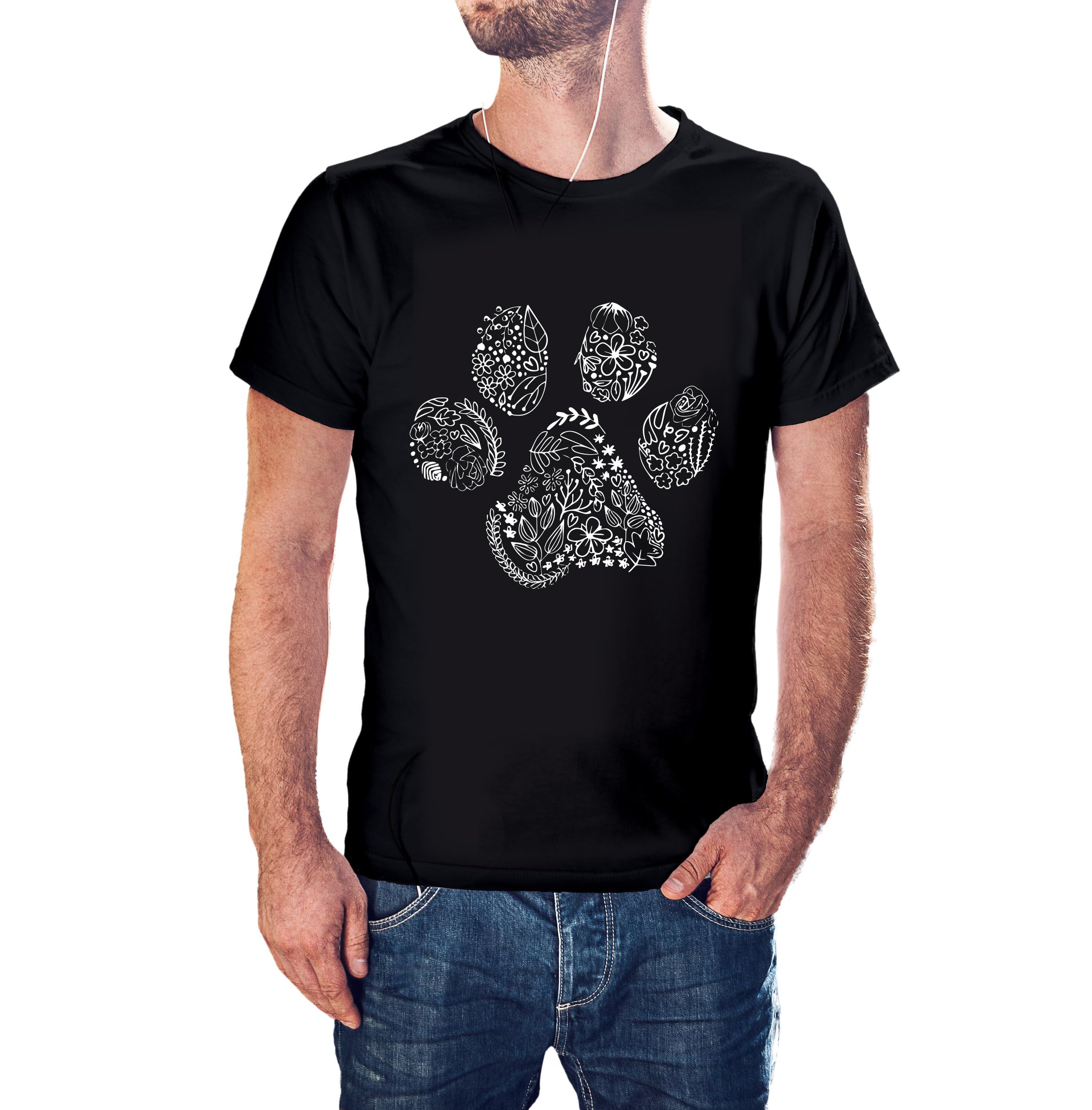 ZapCap Mart Palm NAKSHIKAM 100% Cotton Round Neck Graphic Printed T Shirt for Men Women,Dog lovert Shirt, Dog Pattern t Shirt, Pet Lover t Shirt Black (B0CH8SMDHB) Amazon Price History, Amazon Price Tracker