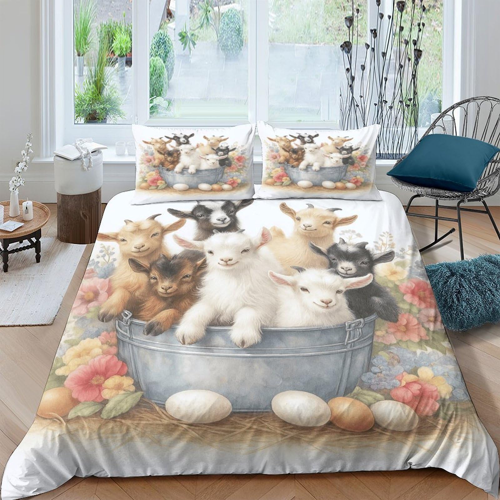 Ctjqhvkz Style-6 3D Printed Kittens In Basket Fitted Sheet Microfiber Soft Pastel Floral Bed Cover For Bedroom Dorm Decor Single（135X200cm）