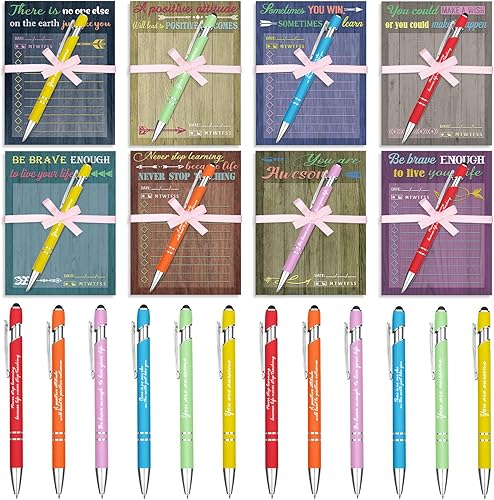 Outus Juego de 72 piezas de regalo inspirador, bloc de notas motivacionales con bolígrafos, notas adhesivas, bolígrafos positivos, blocs de notas