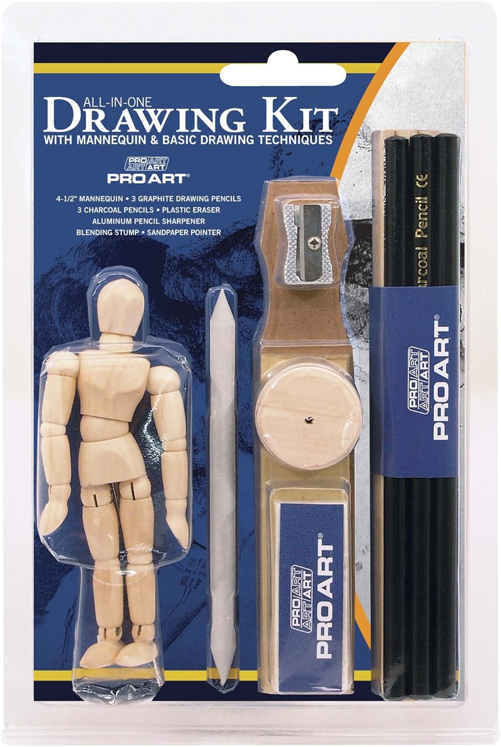 PRO ART Drawing Set with Mannequin Value Pack, Assorted