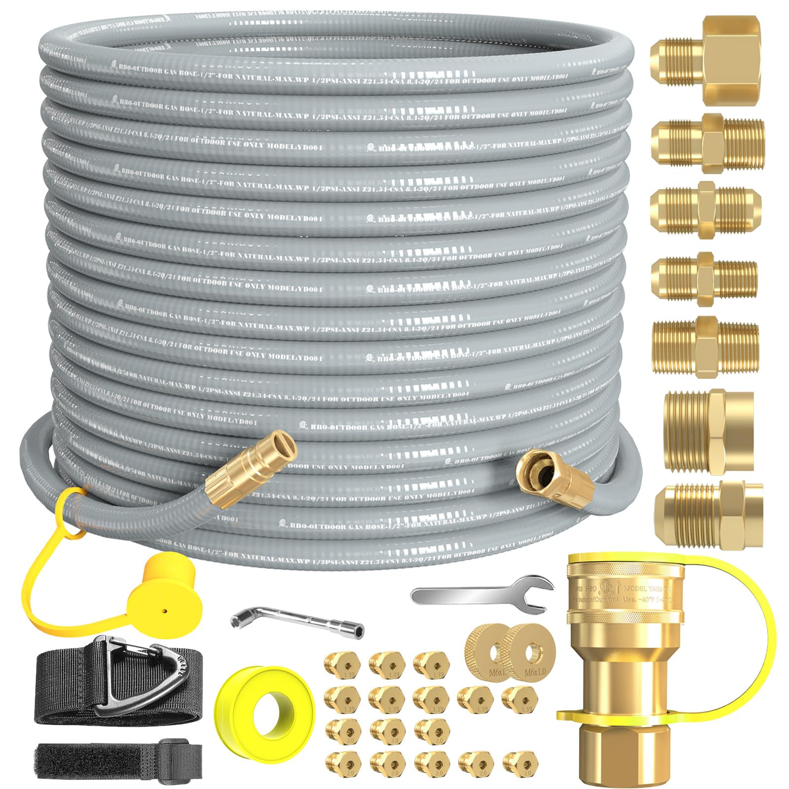 IMeshbean Natural Gas Hose 15/25/40 Feet 3/8" ID With Quick Connect Fitting For BBQ Grill-939665