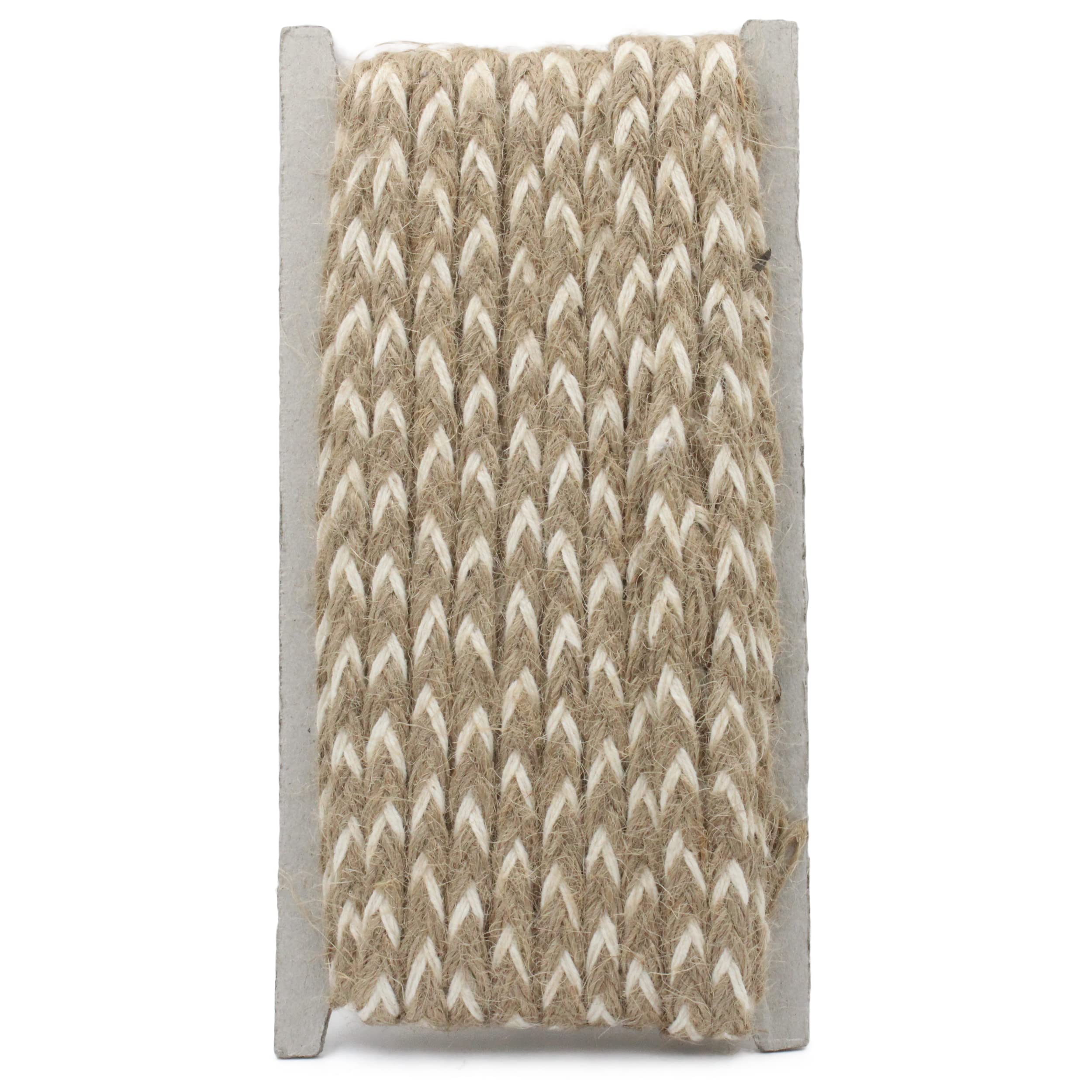 Bobbiny Natural Flat Braided Jute Twine Rope Linen Twine Rustic String Cord Rope DIY Rope Party Wedding Gift Wrapping Cords Thread and Other Projects | White | 7mm, 10 Meters — Amazon image 3