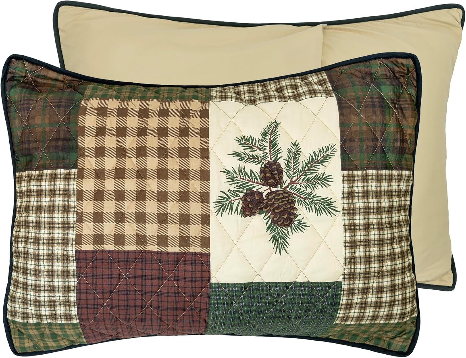 Donna Sharp Pine Panels-King Quilt Set, Measures 104 x 96, Includes 1 Quilt and 2 King Shams, Machine Washable