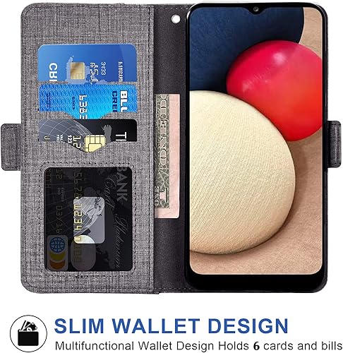 Miniatura 3 de Asuwish Funda compatible con Samsung Galaxy A02s, protector de pantalla de vidrio templado y funda de piel con tapa para tarjetero, fundas para