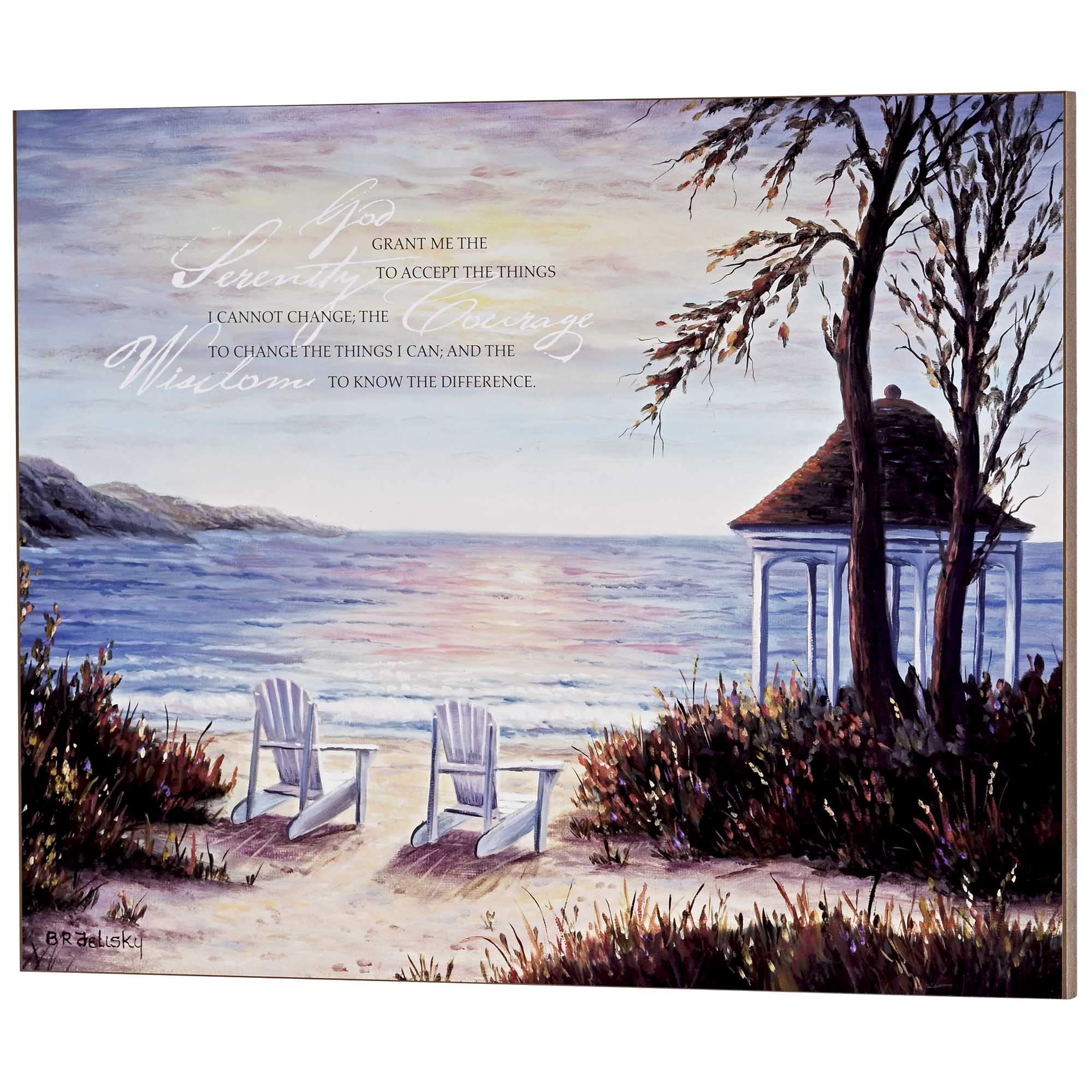 Dicksons PLK2016-978 The Serenity Prayer Beach Scene 20 x 16 Inch MDF Decorative Wall Sign Plaque