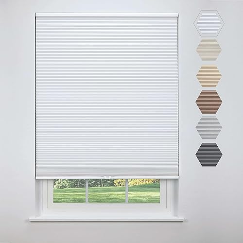 Linen Avenue Cordless Standard Blackout Cellular Shade 58 W x 48 H, White (Arrives 1/4" Narrower)