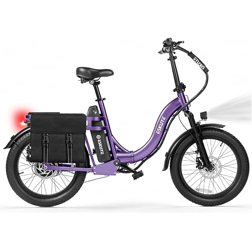 ESKUTE Electric Bike for Adults – 1200W Peak Motor, Folding 20x3 Fat Tire E‑Bike, 48V 13Ah Battery, Step‑Through Cargo Fold Ebike, NFC Unlock, 20+ MPH, 7‑Speed, Up to 55 Miles