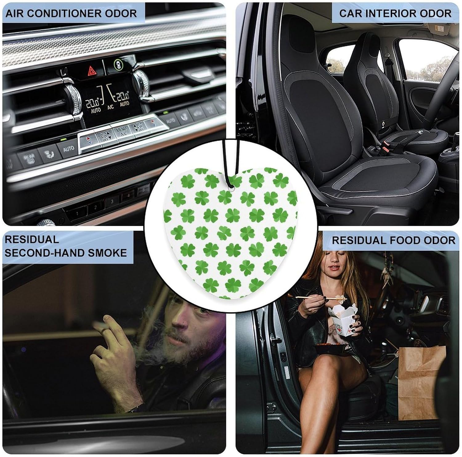 Irish Four Leaf St-Patrick's-Days Car Air Freshener Cute Hanging Aromatherapy Tablets for Car Home Love form