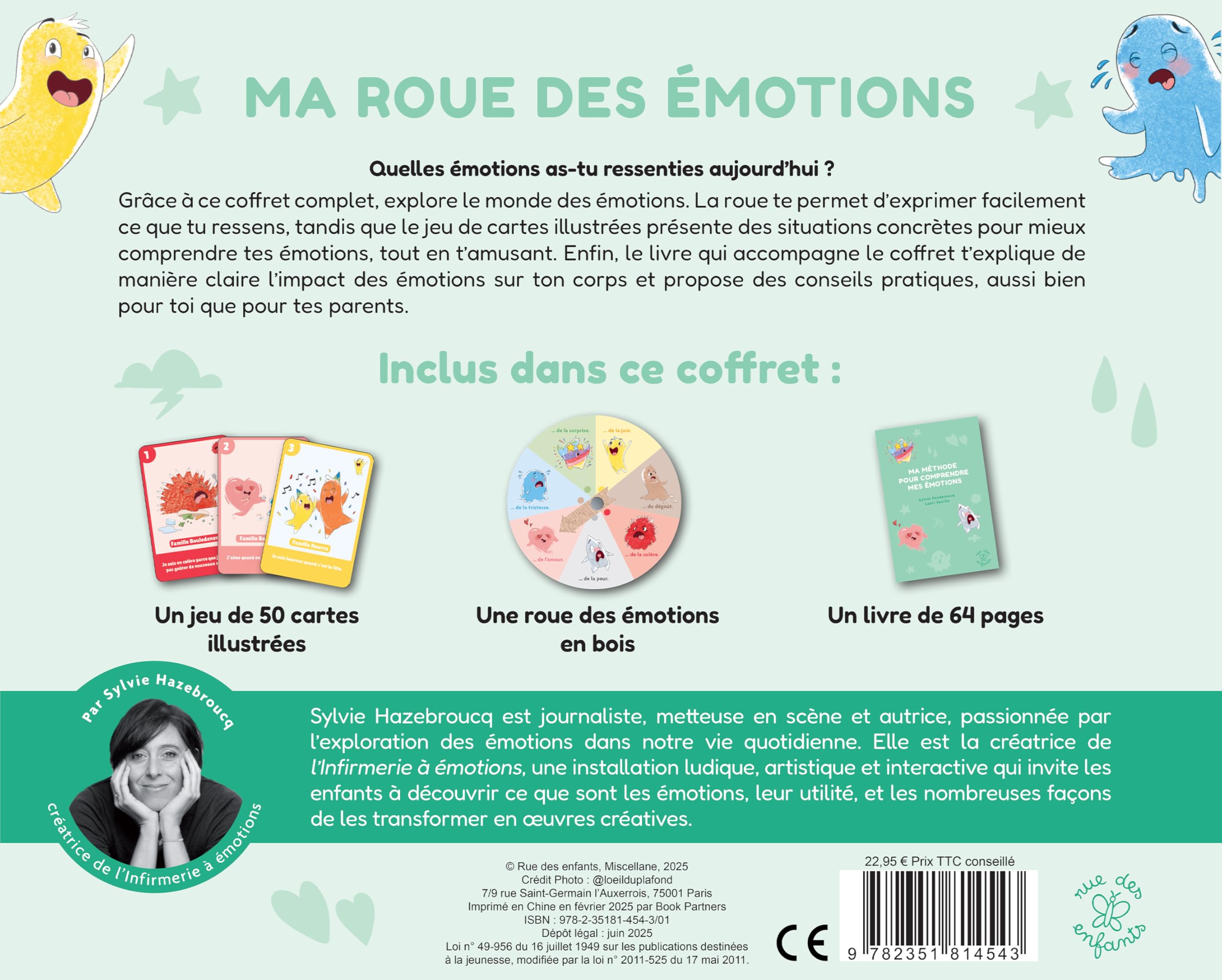 Coffret - Ma roue des émotions : les découvrir, les comprendre et les exprimer: Avec un livre de 64 pages, un jeu de 7 familles et une roue en bois
