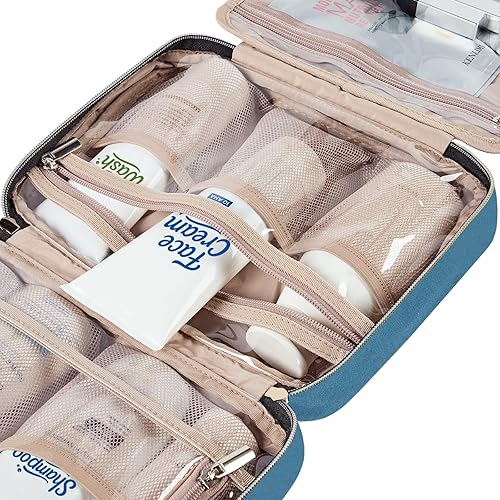 Miniatura 127 de NISHEL Neceser de viaje para mujer, organizador colgante y portátil para champú de tamaño completo, acondicionador, juego de cepillos y accesorios