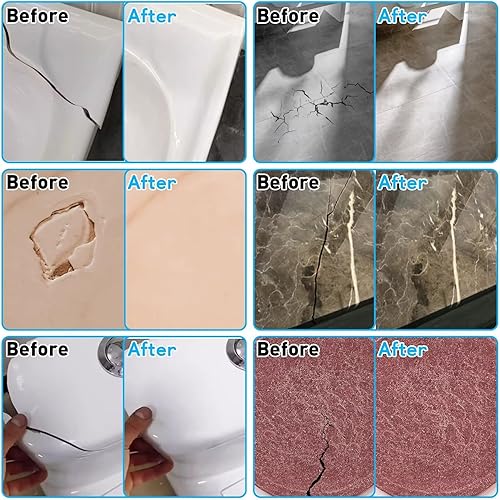 Miniatura 4 de Kit de reparación de encimera de cuarzo para azulejos y fibra de vidrio (color a juego), kit de reparación de granito y bañera, fregadero de