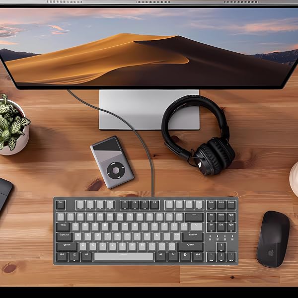 DURGOD Taurus K320 TKL Mechanical Keyboard – Backlight, 87 Tenkeyless Keys, US Layout, USB C Cable, Doubleshot PBT Keys, Programmable Keys, NKRO, Windows & Mac (Cherry MX Brown, Corona) - 3