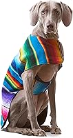 Vista 8 de Poncho de perro hecho a mano de Authentic Mexican Blanket; ropa para perros, suéter, abrigo, xxL, Azul