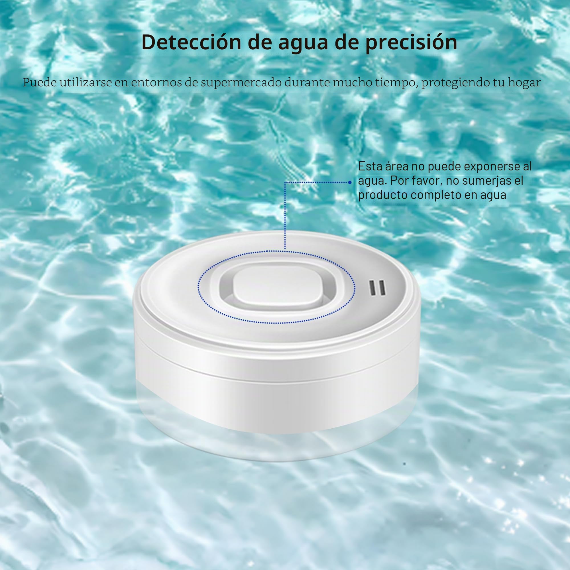 Detector de Fugas de Agua WiFi: Alarma Inteligente con Sensor de Agua, Alarma Ajustable de 100 dB y notificaciones de Aplicaciones para cocinas, sótanos, baños, 3 detectores y 1 estación Base