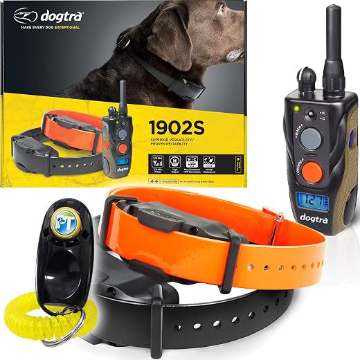 Dogtra 1902S 2-Dogs Remote Training Collar - 3/4 Mile Range, IPX9K Waterproof, Rechargeable, 127 Training Levels, Vibratio...