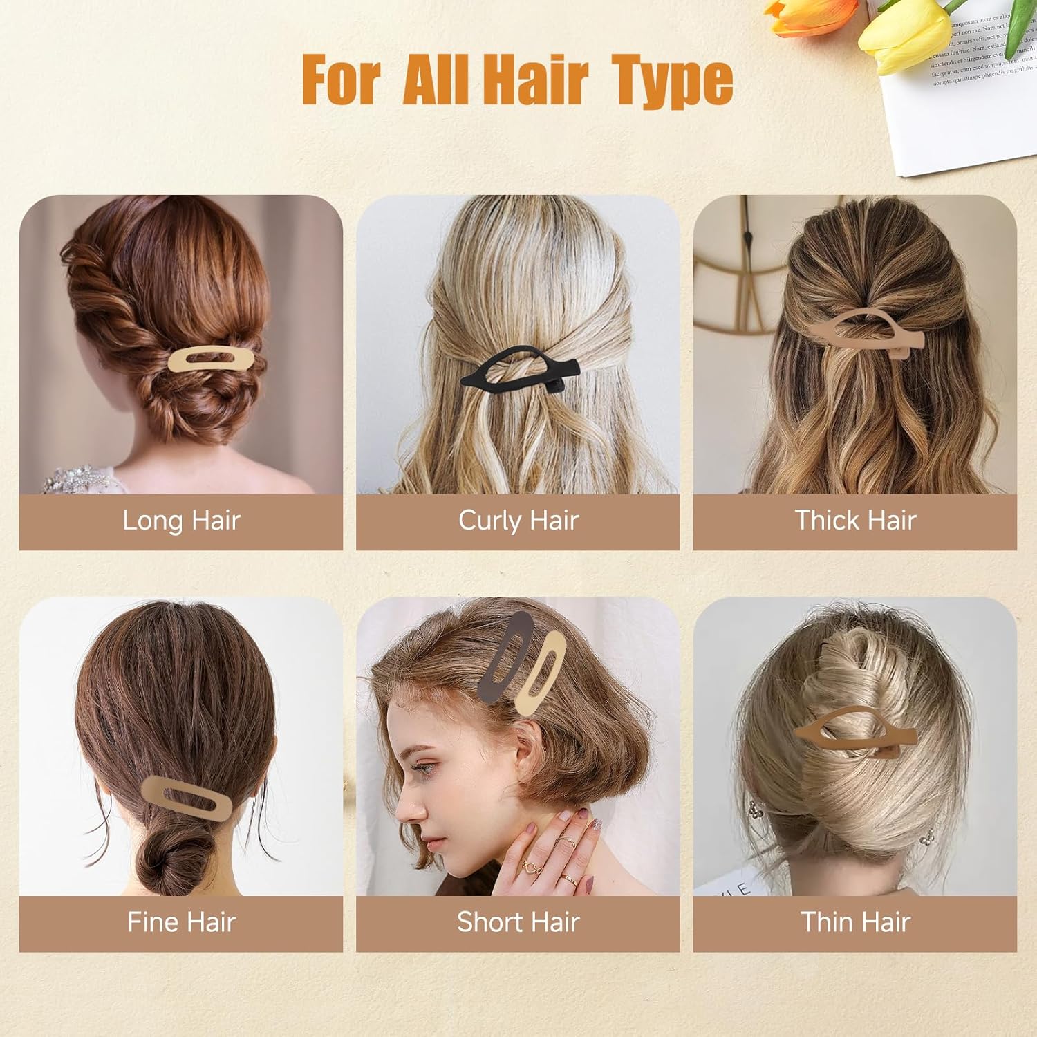 Picoway 12 Pack Flat Hair Clips for Women, 2 Styles Flat Claw Clips, Matte No Crease Strong Hold Non-slip Barrettes for Thick & Thin Hair, Stocking Stuffers for Girls - Image 3