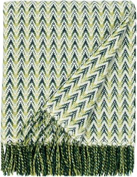 Shady Wave - Interior Throw Blanket | 100% New Zealand Wool 75x51 (Green)