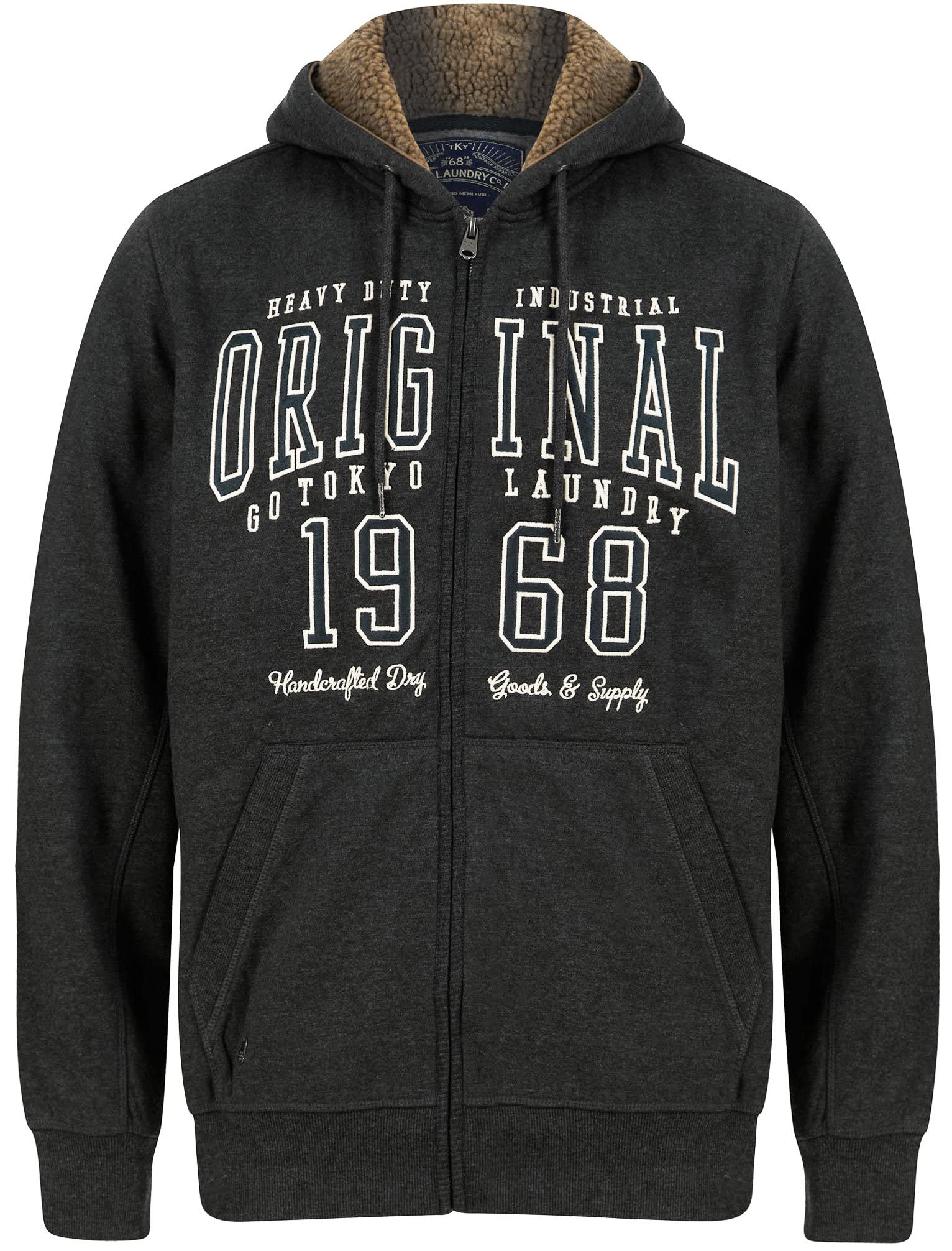 Tokyo LaundryMen's Halding Zip Through Hooded Top with Fleece Lined Hood