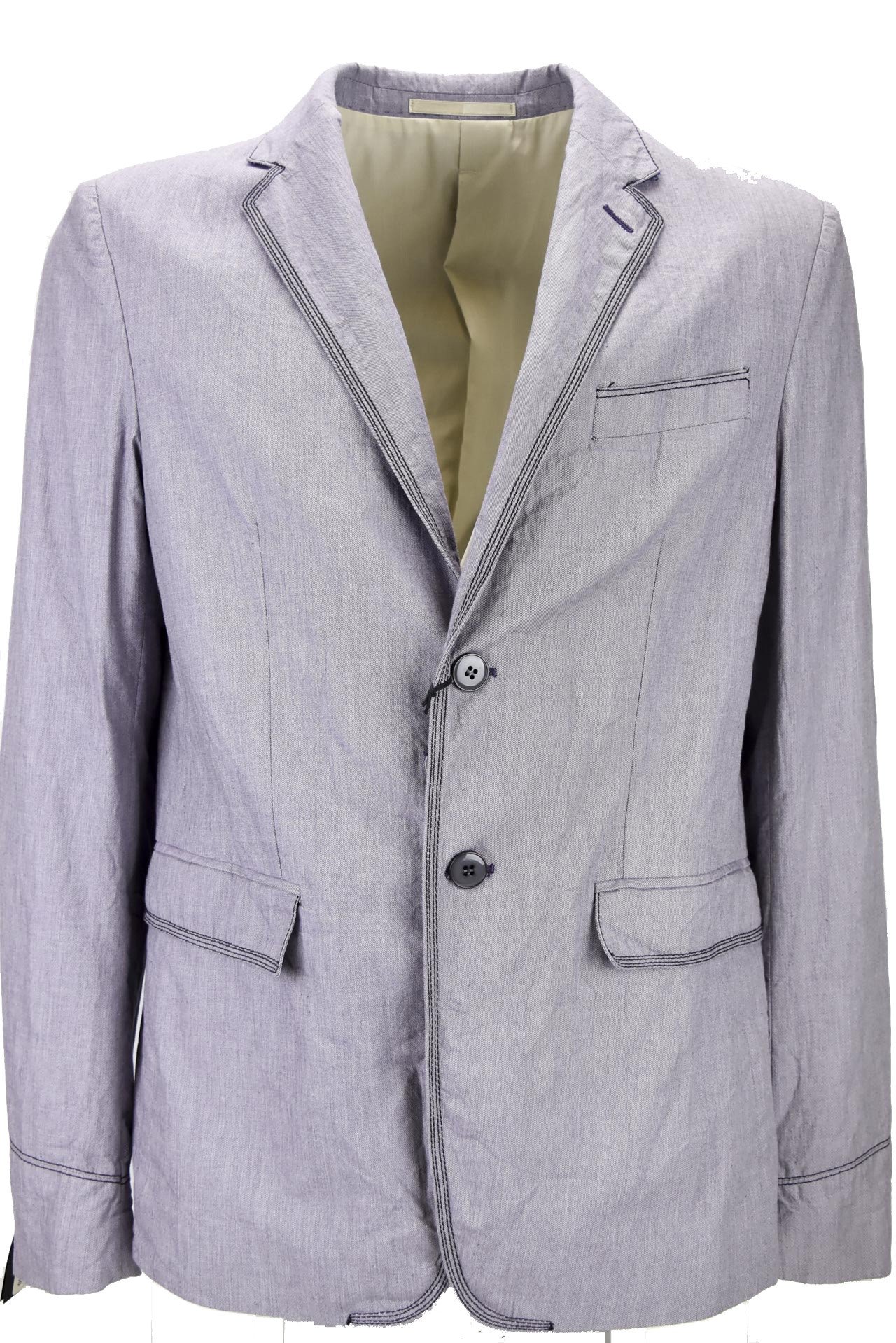 Mauro Grifoni Men's Jacket 50 L Purple Deconstructed Cotton 2Buttons