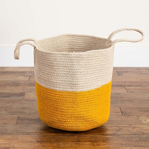 Miniatura 4 de Nearly Natural Maceta tejida de algodón natural hecha a mano de 12 pulgadas